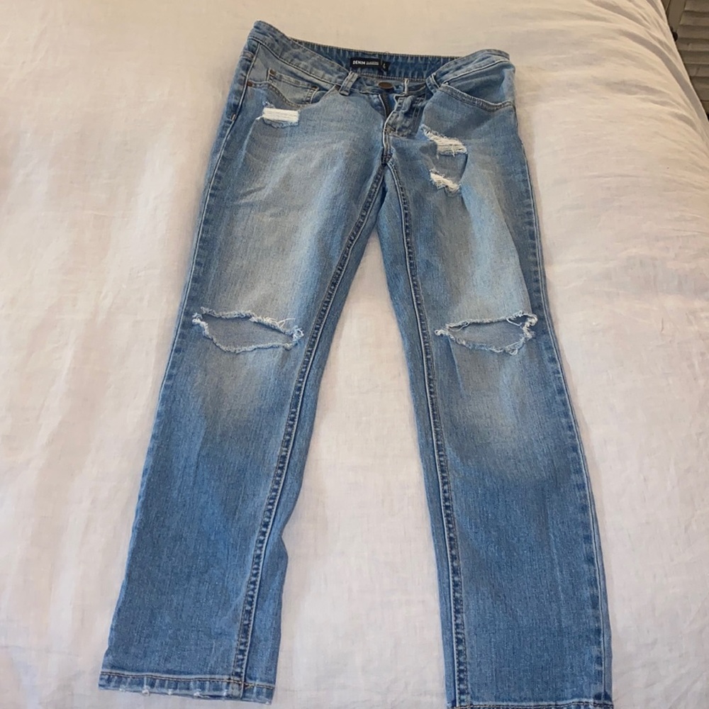 Glassons mid rise, straight leg light wash jeans